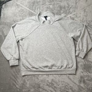 Scoop Sweatshirt Women's XL Gray Scuba Neck Sport Athleisure